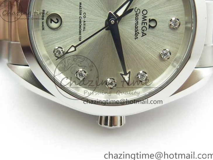 0321 SportInspired Aqua Terra 150M 34mm Ladies SS VSF 1:1 Best Edition Silver Dial Diamonds Markers on SS Bracelet A 7932